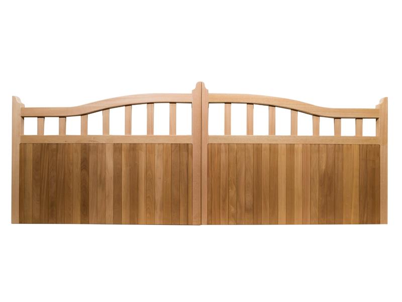 HALF PALED HALF BOARDED HARDWOOD ARCH TOP