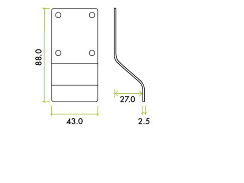 CYLINDER LATCH PULL - EURO PROFILE - 88MM X 43MM